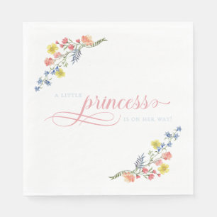 Serviette En Papier Elégante Petite Princesse Ours Baby shower Royal