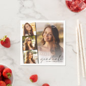 Serviette En Papier Élégante Photo Collage Graduation Party (En situation)