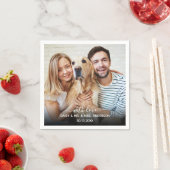 Serviette En Papier Élégante Photo Customisée Avec Amour Chien Mariage (En situation)