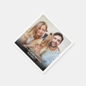 Serviette En Papier Élégante Photo Customisée Avec Amour Chien Mariage (Coin)