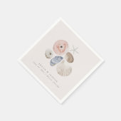 Serviette En Papier Elégante Plage Côtière Plage Mariage Cocktail serv (Coin)