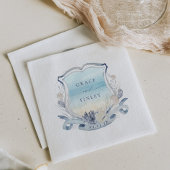 Serviette En Papier Elégante Plage Mariage Crest Côtier Chic