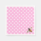 Serviette En Papier Elégante pois rose classique motif miel abeille (Devant)
