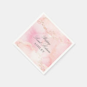 Serviette En Papier Elégante Pretty Rose Aquarelle Gold Parties scinti (Coin)