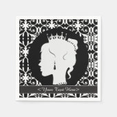 Serviette En Papier Élégante Princesse personnalisée Silhouette servie (Devant)