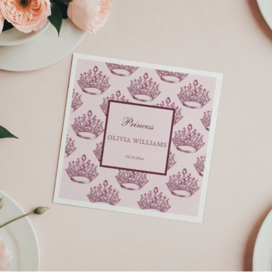 Serviette En Papier Élégante princesse rose С robe fille anniversaire