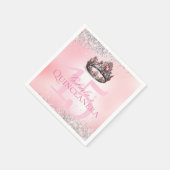 Serviette En Papier Élégante princesse rose Crown Quinceanera (Coin)
