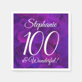 Serviette En Papier Elégante Purple 100 et merveilleuse fête d'anniver (Devant)