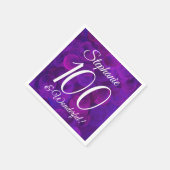 Serviette En Papier Elégante Purple 100 et merveilleuse fête d'anniver (Coin)