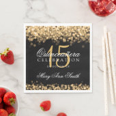 Serviette En Papier Élégante Quinceanera Party Gold Lights (En situation)