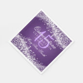 Serviette En Papier Élégante Quinceanera Party Sparkling Vague pourpre (Coin)