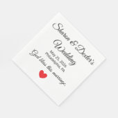 Serviette En Papier Elégante Réception de mariage blanc et noir (Coin)