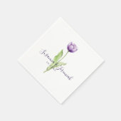 Serviette En Papier Elégante Réception de mariage de tulipe violette (Coin)