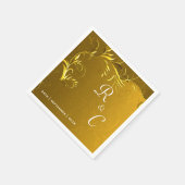 Serviette En Papier Elégante Réception De Mariage D'Or (Coin)