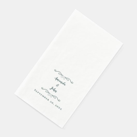 Serviette En Papier Elégante Réception de mariage formelle Emerald Gre (Coin)