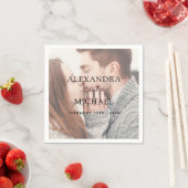 Serviette En Papier Elégante Réception de mariage photo moderne transp (En situation)