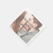 Serviette En Papier Elégante Réception de mariage photo moderne transp (Coin)