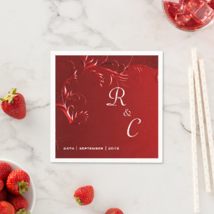 Serviette En Papier Elégante Réception De Mariage Rouge