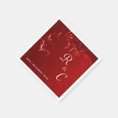 Serviette En Papier Elégante Réception De Mariage Rouge (Coin)