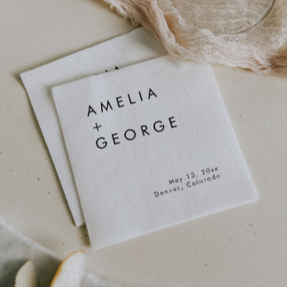 Serviette En Papier Elégante Réception De Mariage Simple Cocktail