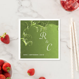 Serviette En Papier Elégante Réception De Mariage Vert