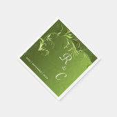 Serviette En Papier Elégante Réception De Mariage Vert (Coin)