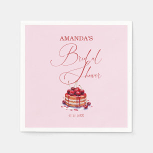 Serviette En Papier Élégante rose cerise sur le dessus de la douche de
