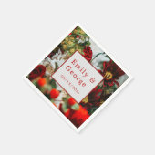 Serviette En Papier Élégante roses rouges fleurs fleurs Mariage floral (Coin)