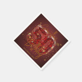 Serviette En Papier Elégante rubis et or 50ème anniversaire (Coin)