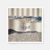 Serviette En Papier Élégante série d'âge bleu Indigo (Devant)