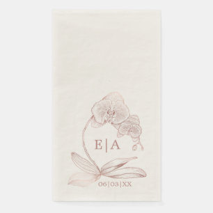 Serviette En Papier Élégante serrure d'orchidée Mariage botanique serv