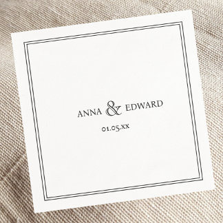 Serviette En Papier Élégante Serviette classique Mariage