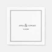 Serviette En Papier Élégante Serviette classique Mariage (Devant)