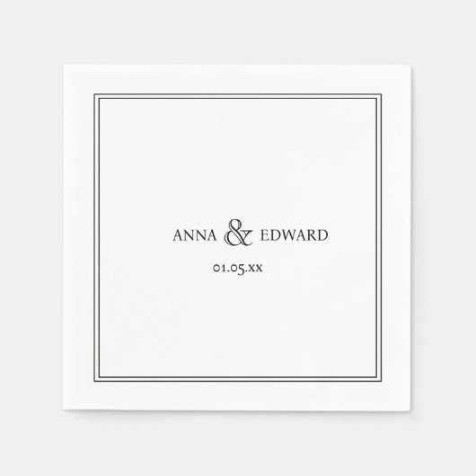 Serviette En Papier Élégante Serviette classique Mariage (Devant)