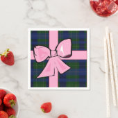 Serviette En Papier Élégante serviette de cocktail plaid avec arc (En situation)