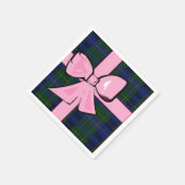 Serviette En Papier Élégante serviette de cocktail plaid avec arc (Coin)