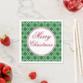 Serviette En Papier Élégante Serviette de Noël Joyeuse Verte (En situation)