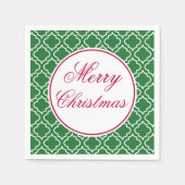 Serviette En Papier Élégante Serviette de Noël Joyeuse Verte (Devant)