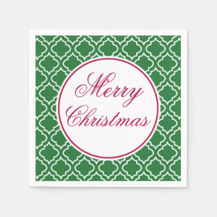 Serviette En Papier Élégante Serviette de Noël Joyeuse Verte