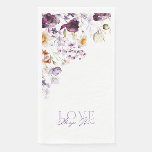Serviette En Papier Élégante serviette de toilette Mariage Florale (Devant)