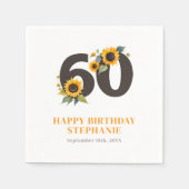Serviette En Papier Élégante Serviette de tournesol 60e anniversaire (Devant)