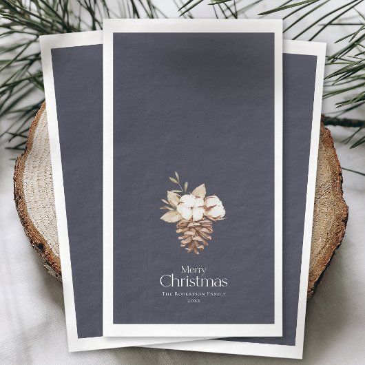 Serviette En Papier Élégante serviette d'hôte hivernale