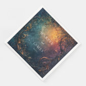 Serviette En Papier Élégante serviette Mariage céleste (Coin)