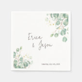 Serviette En Papier Élégante serviette Rustique Feuille Eucalyptus (Devant)