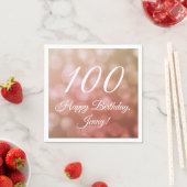 Serviette En Papier Élégante serviettes 100e anniversaire pour elle en (En situation)
