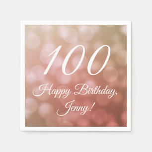 Serviette En Papier Élégante serviettes 100e anniversaire pour elle en