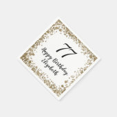 Serviette En Papier Élégante Serviettes 77ème Anniversaire Avec Séquin (Coin)