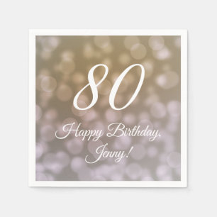 Serviette En Papier Élégante serviettes 80e anniversaire pour elle