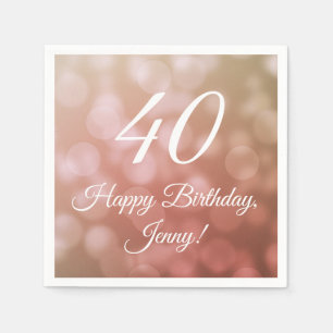 Serviette En Papier Élégante serviettes de 40e anniversaire pour elle