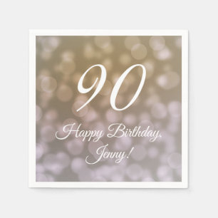 Serviette En Papier Élégante serviettes de 90e anniversaire pour elle